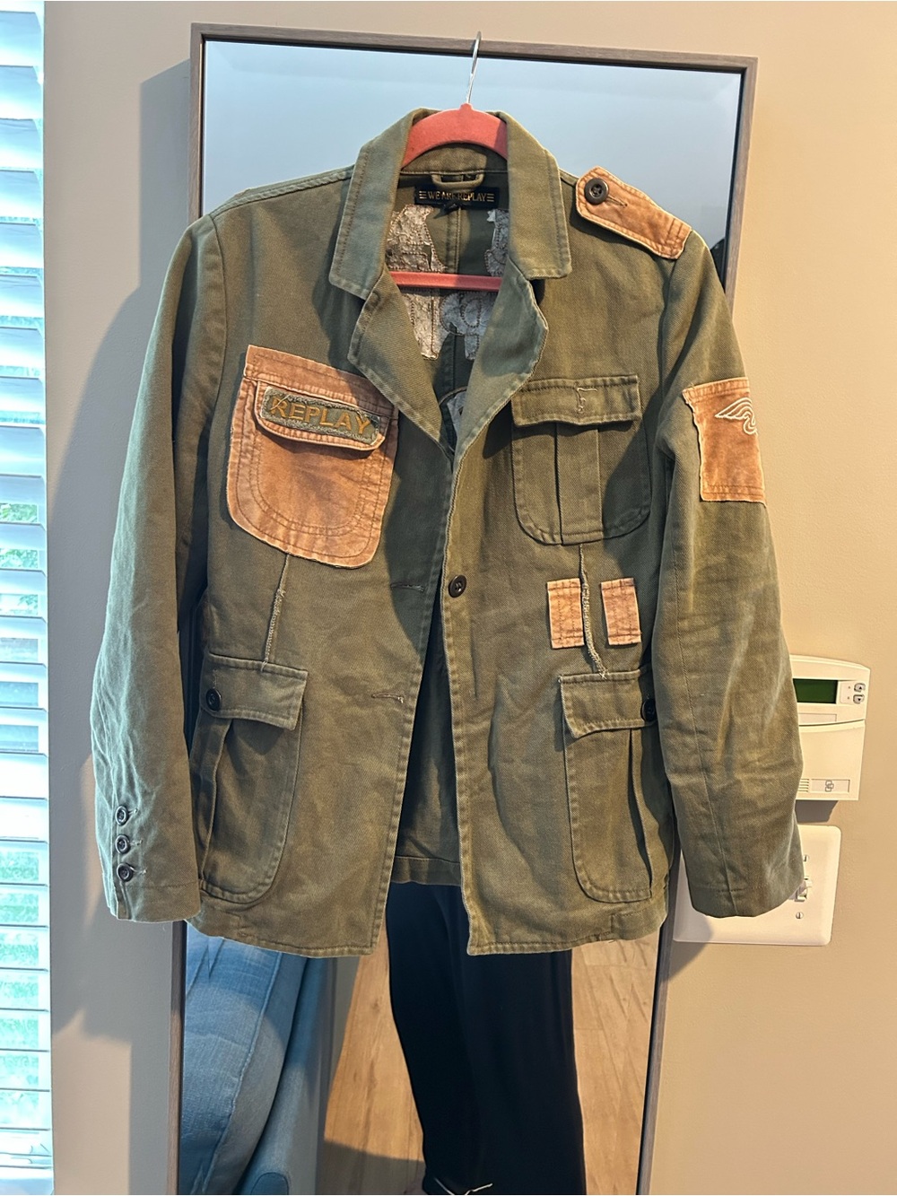 Replay “We are Replay” Uniform for Angels Military Style Jacket Olive Green Med.